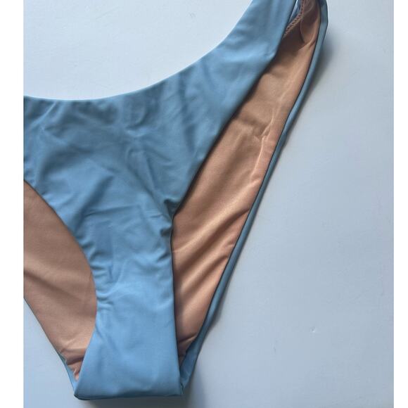 5/$25 J. Crew Curved-Waist Cheeky Bikini Swimsuit Blue Bottom S Small New - Picture 3 of 7